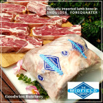 Lamb collar SHOULDER FOREQUARTER BONE-IN frozen CHOPS 1cm 3/8" (price/pack 600g 3-4pcs) brand Wammco / Midfield / WhiteStripe